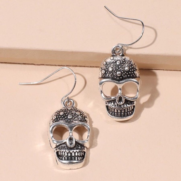 GlitzBlitz Boutique Jewelry - Any 2/$20! Antiqued Silver Sugar Skull Earrings